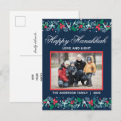 Blue Garland Hanukkah - Postkarte (Vorne/Hinten)