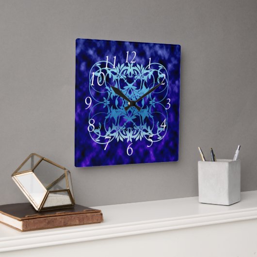 Blue Gate Large Clock Quadratische Wanduhr (Büro)