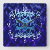 Blue Gate Large Clock Quadratische Wanduhr (Vorderseite)