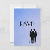 Blue Gay Wedding Menu UAWG RSVP Karte (Rückseite)