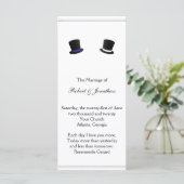 Blue Gay Wedding Program für Top Hats und Bow Kraw Programm (Stehend Vorderseite)