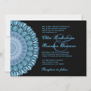 Blue Gazania Daisy Wheel Wedding Template Einladung