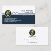 Blue Gebäude Handyman Light Bulb Zuhause Reparatur Visitenkarte (Vorne/Hinten)