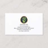 Blue Gebäude Handyman Light Bulb Zuhause Reparatur Visitenkarte (Rückseite)