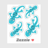 Blue Gecko Lizard Zeichnend Kindersticker Aufkleber (Blatt)
