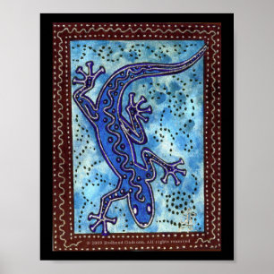 Blue Gecko Print Poster