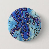 Blue Gecko Round Button (Vorderseite)