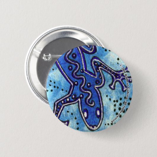 Blue Gecko Round Button (Vorne & Hinten)