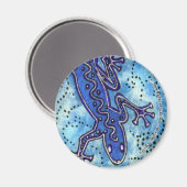 Blue Gecko Round Magnet (Vorderseite/Rückseite)