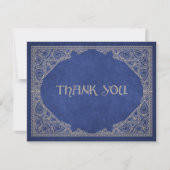 Blue Geek Book Library Literary Wedding Dankeskarte (Vorderseite)