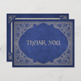 Blue Geek Book Library Literary Wedding Dankeskarte