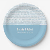 Blue Geek Chic Binary Code Paper-Teller Pappteller (Vorderseite)