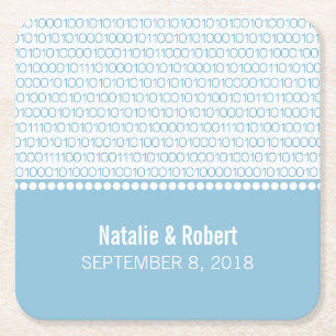 Blue Geek Chic Binary Code Paper-Untersetzer Rechteckiger Pappuntersetzer