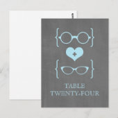 Blue Geeky Glasses Chalkboard Table Postkarte (Vorne/Hinten)