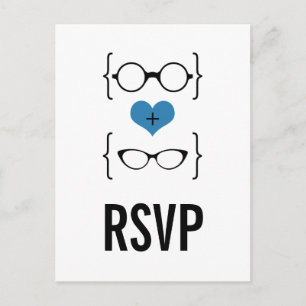 Blue Geeky Glasses UAWG Postcard Einladungspostkarte