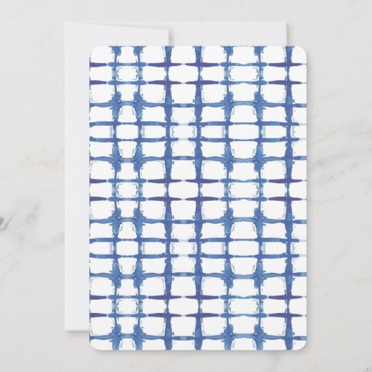 Blue Gefärbte Krawatte Festival Baby Dusche Einladung (Rückseite)