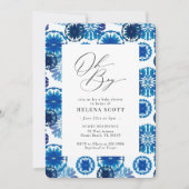 Blue Gefärbte Krawatte Festival Baby Dusche Einladung (Vorderseite)