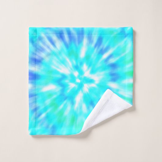 Blue Gefärbte Krawatte Handtuch Set (Waschlappen)