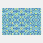 Blue Gefärbte Krawatte Mandala Patter Packpapier B Geschenkpapier Set (Vorderseite)
