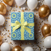 Blue Gefärbte Krawatte Mandala Patter Packpapier B Geschenkpapier Set