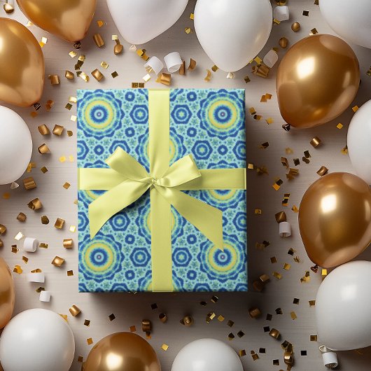 Blue Gefärbte Krawatte Mandala Patter Packpapier B Geschenkpapier Set