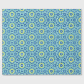 Blue Gefärbte Krawatte Mandala Wrapping Paper Roll Geschenkpapier (Flach)
