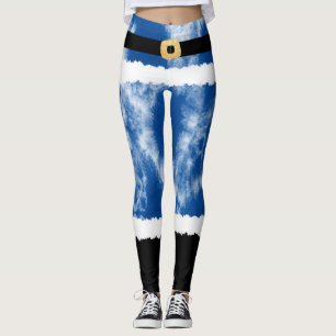 Blue Gefärbte Krawatte Santa Claus Kostüme Weihnac Leggings