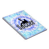 Blue Gefärbte Krawatte Soccer Design, Notebook Notizblock (Rechte Seite)