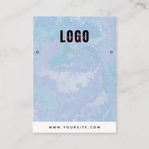 Blue Gefärbte Krawatte Watercolor Ohrringe Juwelen Visitenkarte