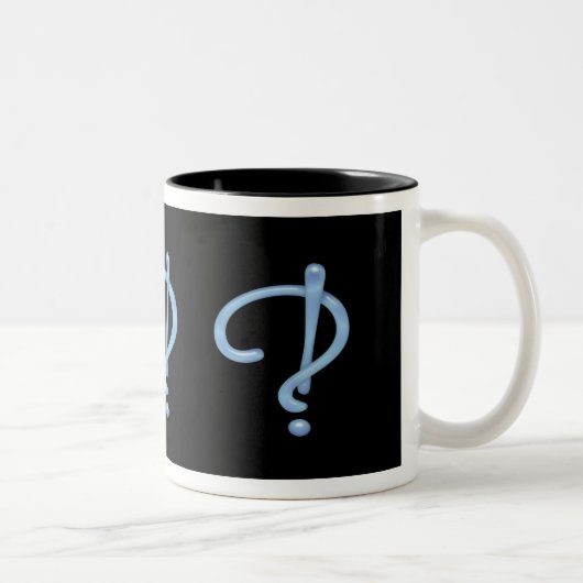 Blue Gel Interrobang Zweifarbige Tasse (Rechts)