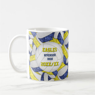 Blue Gelb Volleyball Team Farben Trainer Vielen Da Kaffeetasse