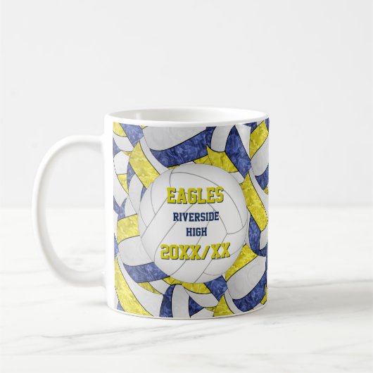 Blue Gelb Volleyball Team Farben Trainer Vielen Da Kaffeetasse (Links)