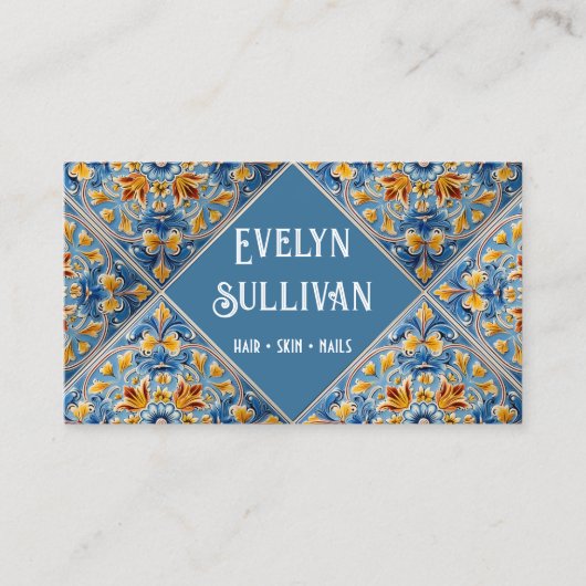 Blue Gelbe Fliesen - Visitenkarte (Vorderseite)