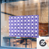 Blue Gem Art Structure Fensteraufkleber (Café-Fenster)