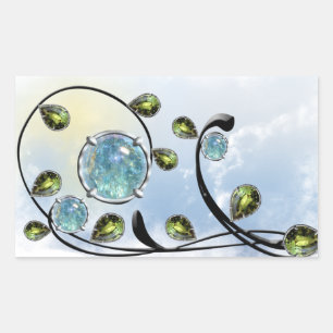 Blue Gem Rechteckiger Aufkleber