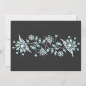 Blue Gems Floral Party Einladung (Rückseite)