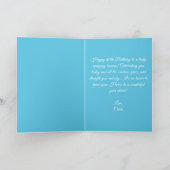 Blue Gems & Gold Pearl 80. Geburtstag Gruß Karte (Innenseite)