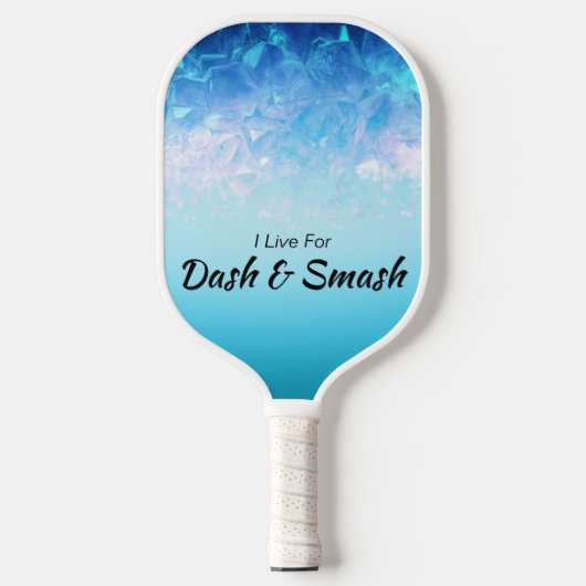 Blue Gems Sparkling Ombre Dash & Smash Pickleball Schläger (Vorderseite)
