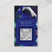 Blue Gemstone Crystal Psychal Tarot Reader QR Code Visitenkarte (Rückseite)