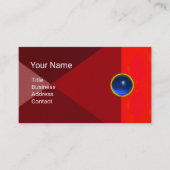 BLUE GEMSTONE MONOGRAM Ruby Red Abstrakt Geometric Visitenkarte (Vorderseite)