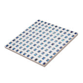 Blue Gemstone Squares Keramik Tile - Silberschmuck Fliese (Seite)