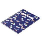 Blue Gemustert Butterfly Notebook mit rosa Akzent Notizblock (Linke Seite)