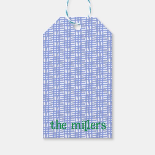 Blue Gemustert Gift Tag Geschenkanhänger (Vorderseite)