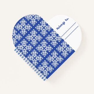 Blue gemustert Heart Shaped NoteBook Notizblock