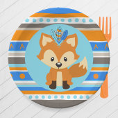 Blue Gemustert Woodland Fox Party Paper Teller