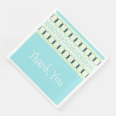 Blue gemusterte Akzente mit aquamarinen Serviette (Ecke)