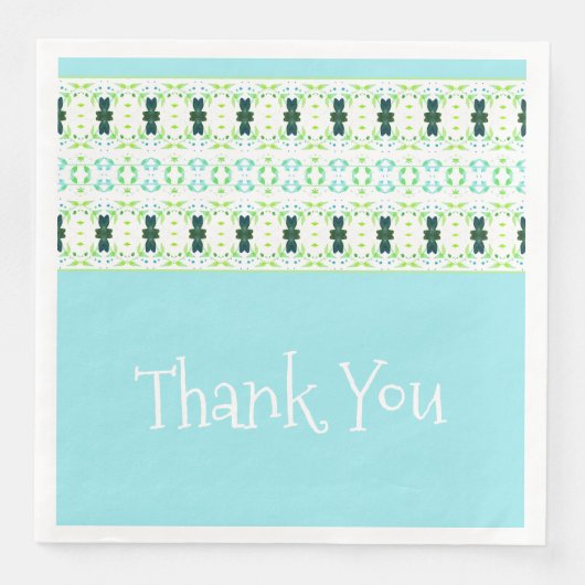 Blue gemusterte Akzente mit aquamarinen Serviette (Vorderseite)