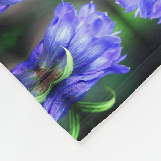 Blue Gentian Blume Abstrakt Art Fleecedecke (Ecke)