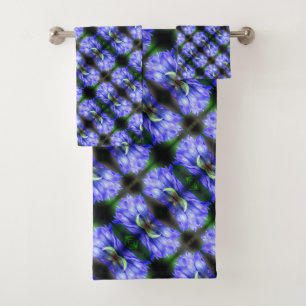 Blue Gentian Blume Abstraktes Muster Badhandtuch Set