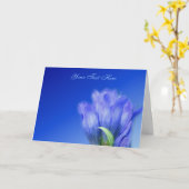Blue Gentian Blume Foto Card Karte (Gelbe Blume)